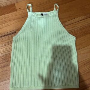 H&M lime Ribbed Knit Top
